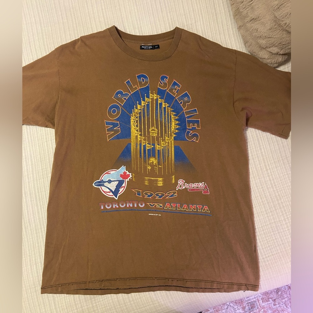 Nasty Gal Atlanta Braves and Toronto Blue Jays World Series T-Shirt